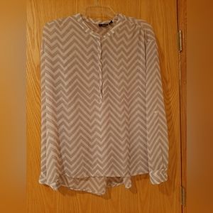 ANA Sheer Long Sleeve Blouse Size XL